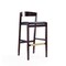 Manhattan Comfort Klismos Barstool in Black and Dark Walnut BS014-BK - alternate 1